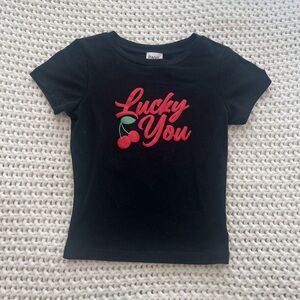 “Lucky you” black baby tee